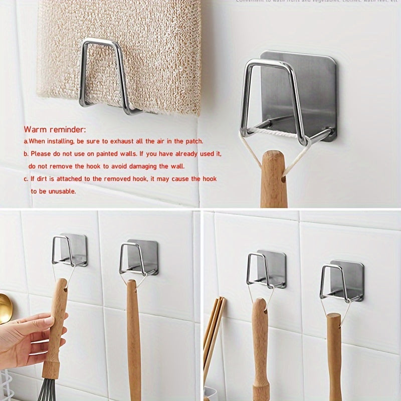 Estante de almacenamiento para fregadero de cocina de acero inoxidable sin taladro con soporte y ganchos 1 2 4 piezas