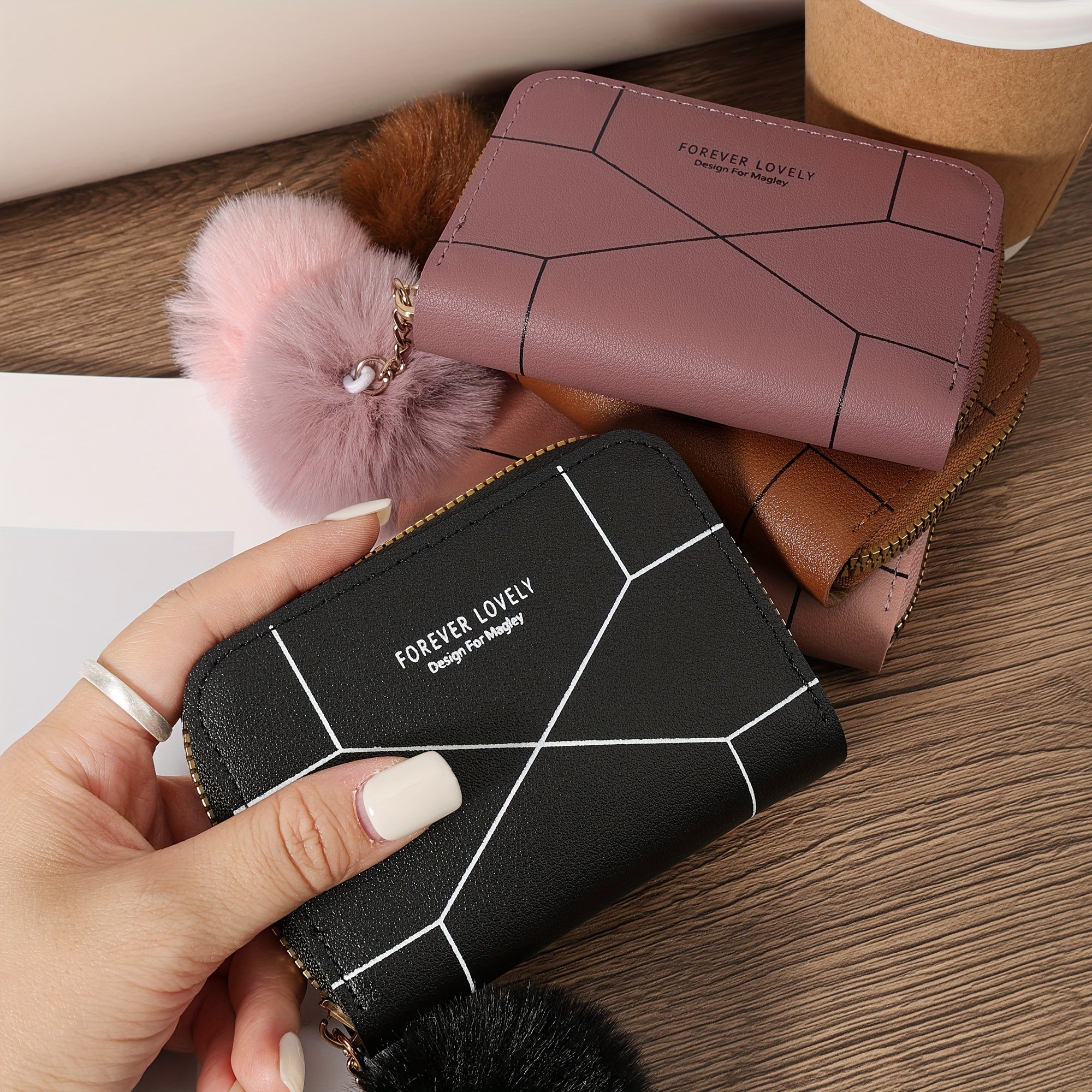 Стильный кошелек на молнии для монет и карт, идеален для повседневного использования, путешествий и школы.