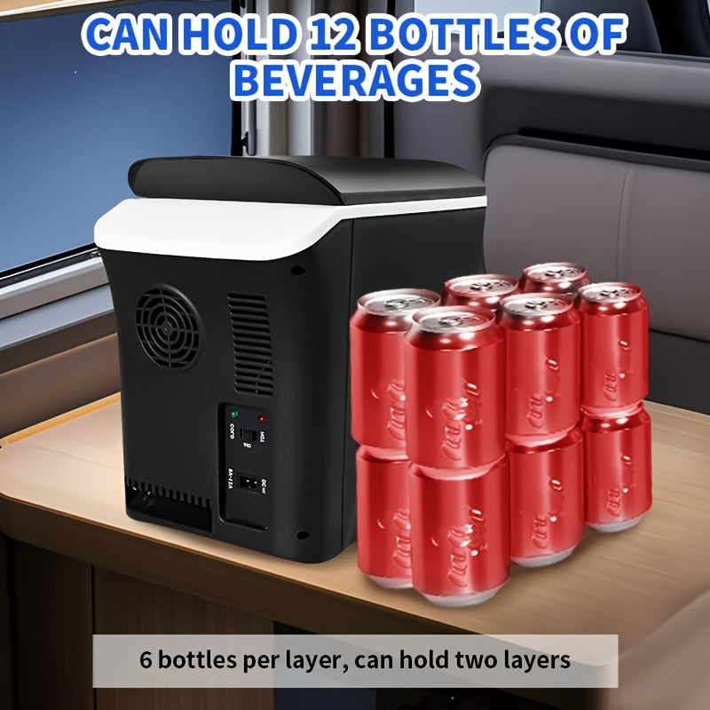 Sayohat va lager uchun portativ avtomobil muzlatgich sovutgich va issiqlik, qora