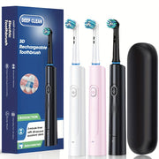 Kattalar uchun Elektronik Soniq Tish cho'tkasi Yuvish Qayta Zaryadlanadigan 3D Cho'tka Boshli