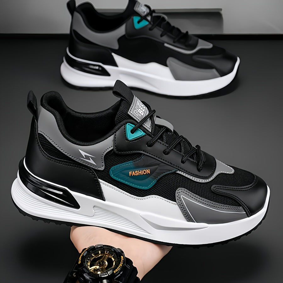 Plus-Size Mesh Sneakers with Thick Sole and Lace-Up Design for All Seasons