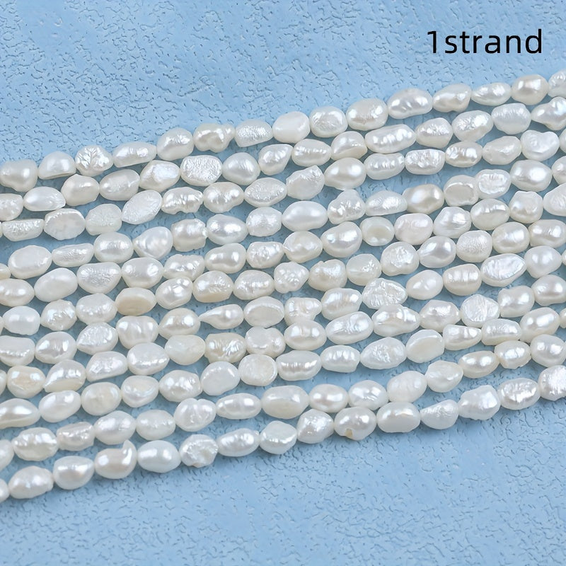 White Freshwater Pearl Beads Loose Strand for Jewelry Making 36cm