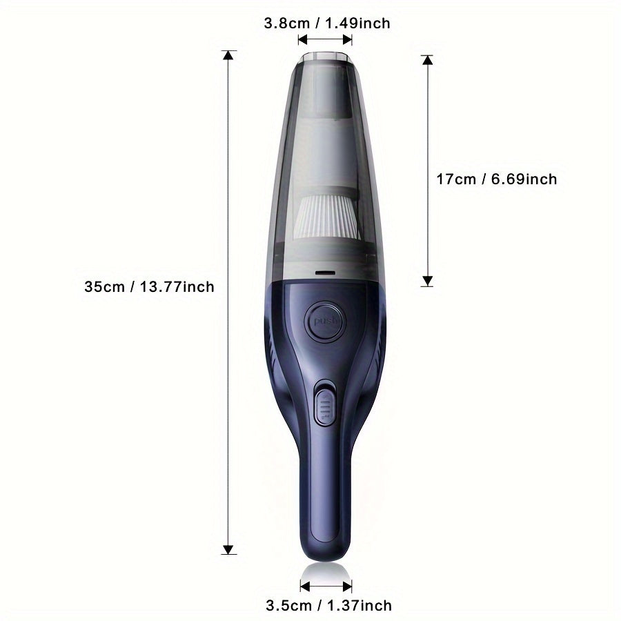 Compact Rechargeable Vacuum Cleaner with Multiple Attachments for Car and Home
