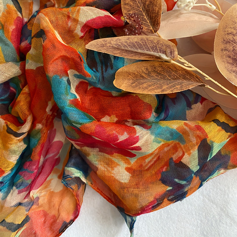 Lightweight Yarn Scarf for Women, Autumn Shawl Wrap, Elegant Layering Accessory