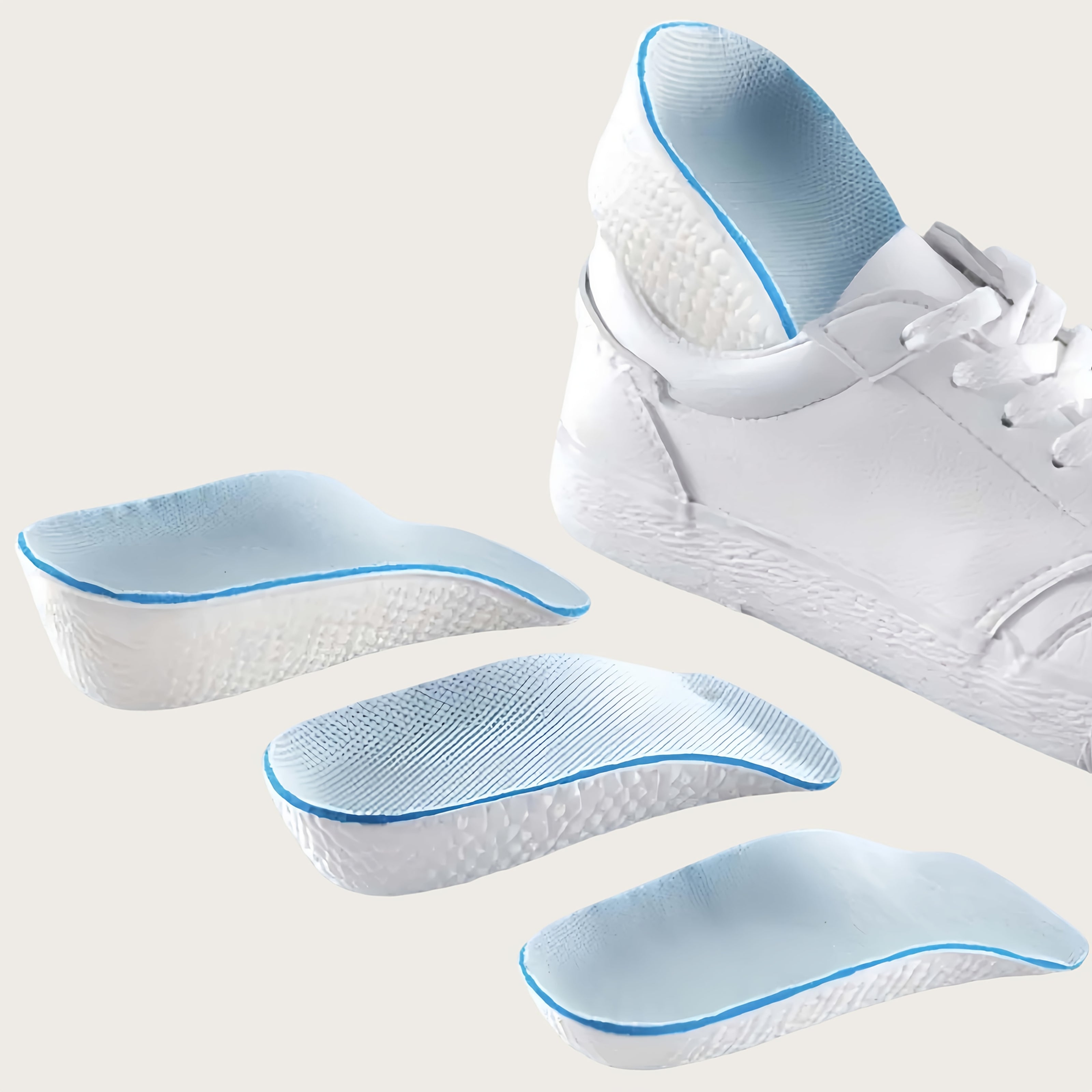 Unisex balandlikni oshiruvchi insoles nafas oladigan arka qo‘llab-quvvatlash oyoq kiyim padlari