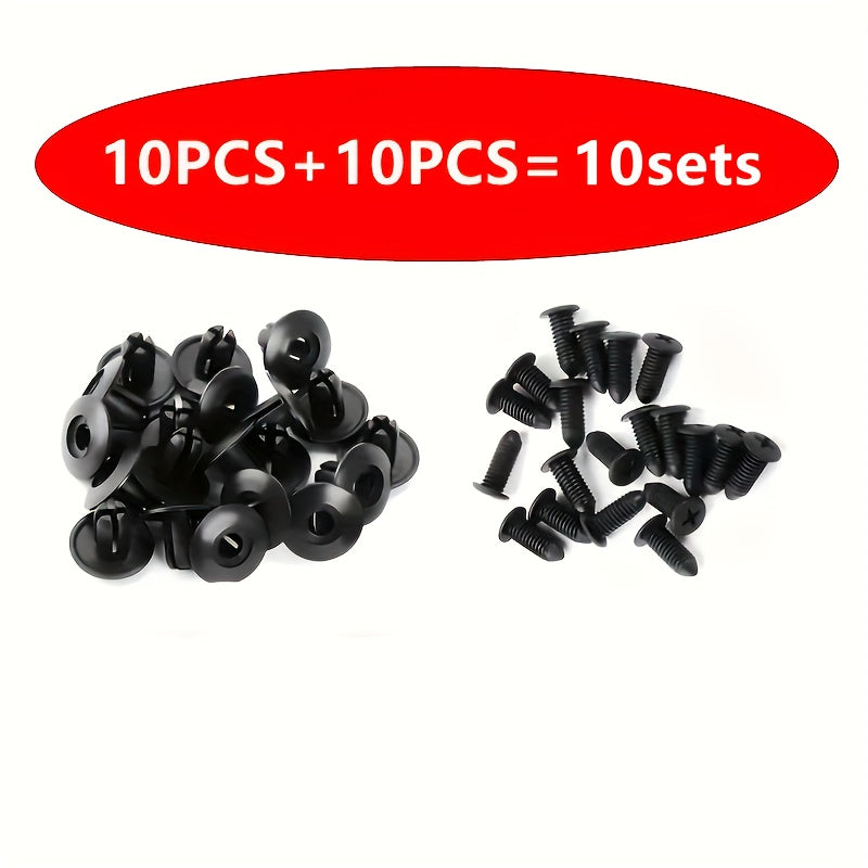 20/60/120pcs 8mm Black Plastic Rivets Car Bumper Fasteners Durable Clips