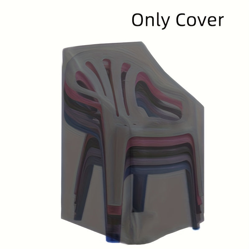 Black Outdoor Stacking Chair Cover 210D Oxford Fabric Waterproof Non-Waterproof