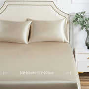 Solid Color Satin Fitted Sheet Bedding for Bedroom and Guest Room