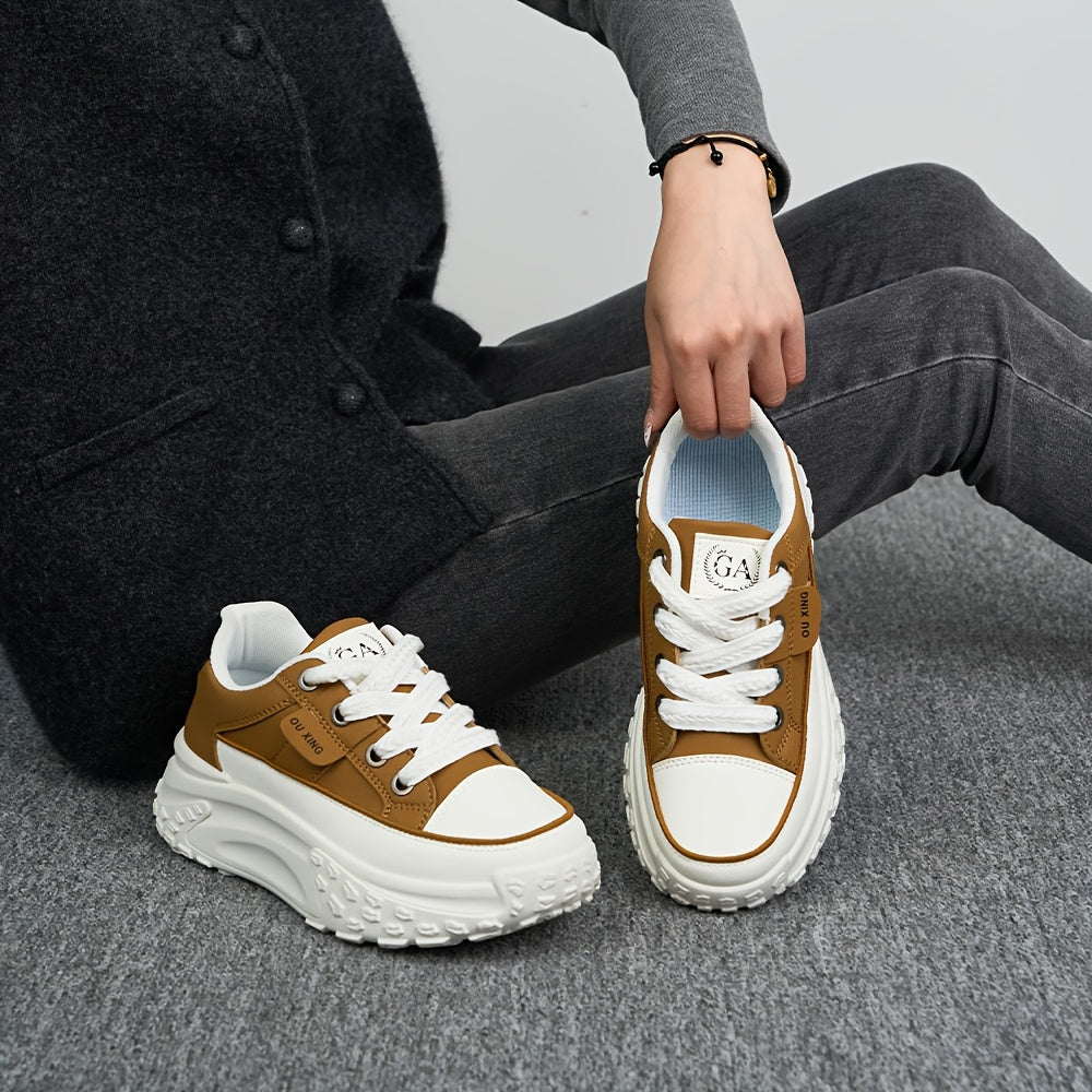 Women's Breathable Mesh Mid-Top Sneakers Lightweight Casual Shoes Pink Beige