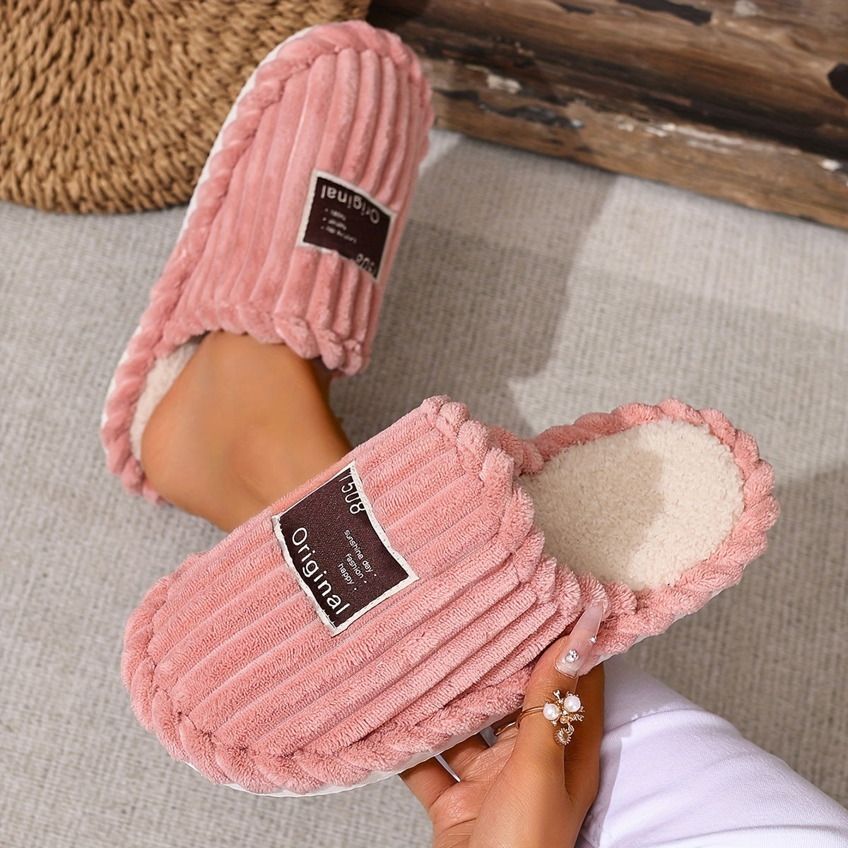 Women’s Faux Fur Slippers with Non-Slip EVA Sole, All-Season, 5 Colors