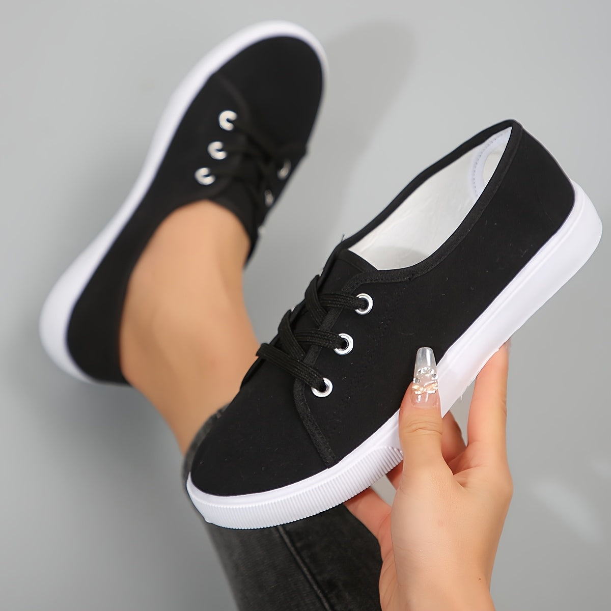 Women's Breathable Casual Sneakers with Rubber Sole, Lightweight, All-Season