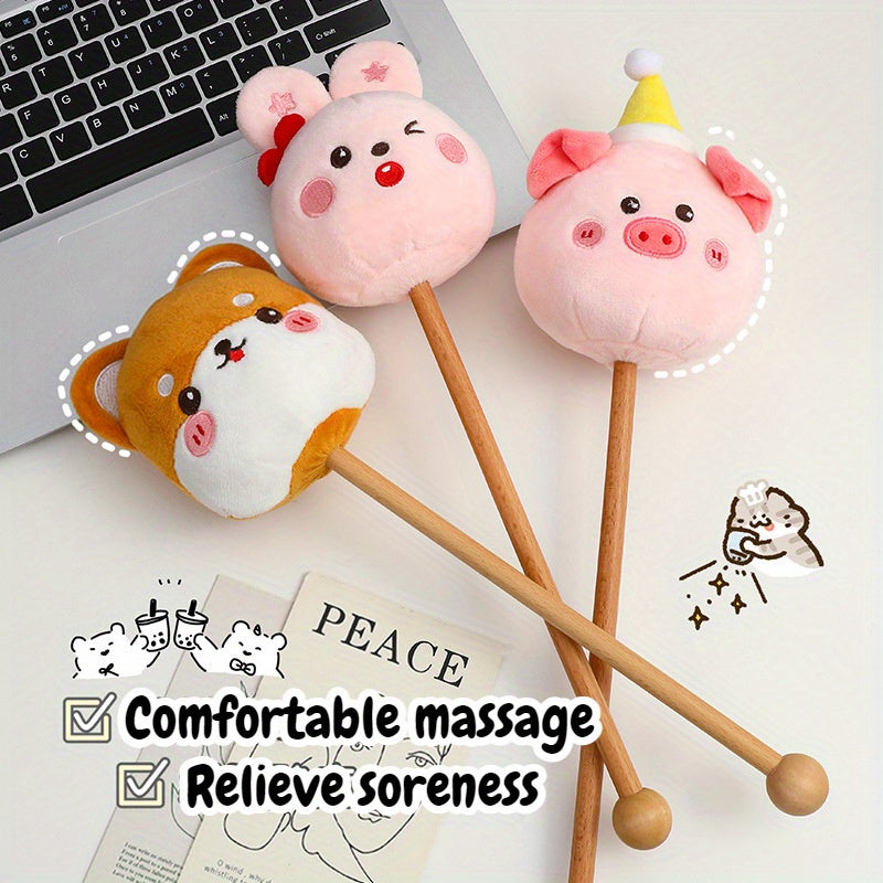 Massaj bolg'asi, bo'yin, yelka, meridian, oyoq uchun plush multfilm kichik bolg'a, qo'l bilan ishlatiladigan orqa massajchi