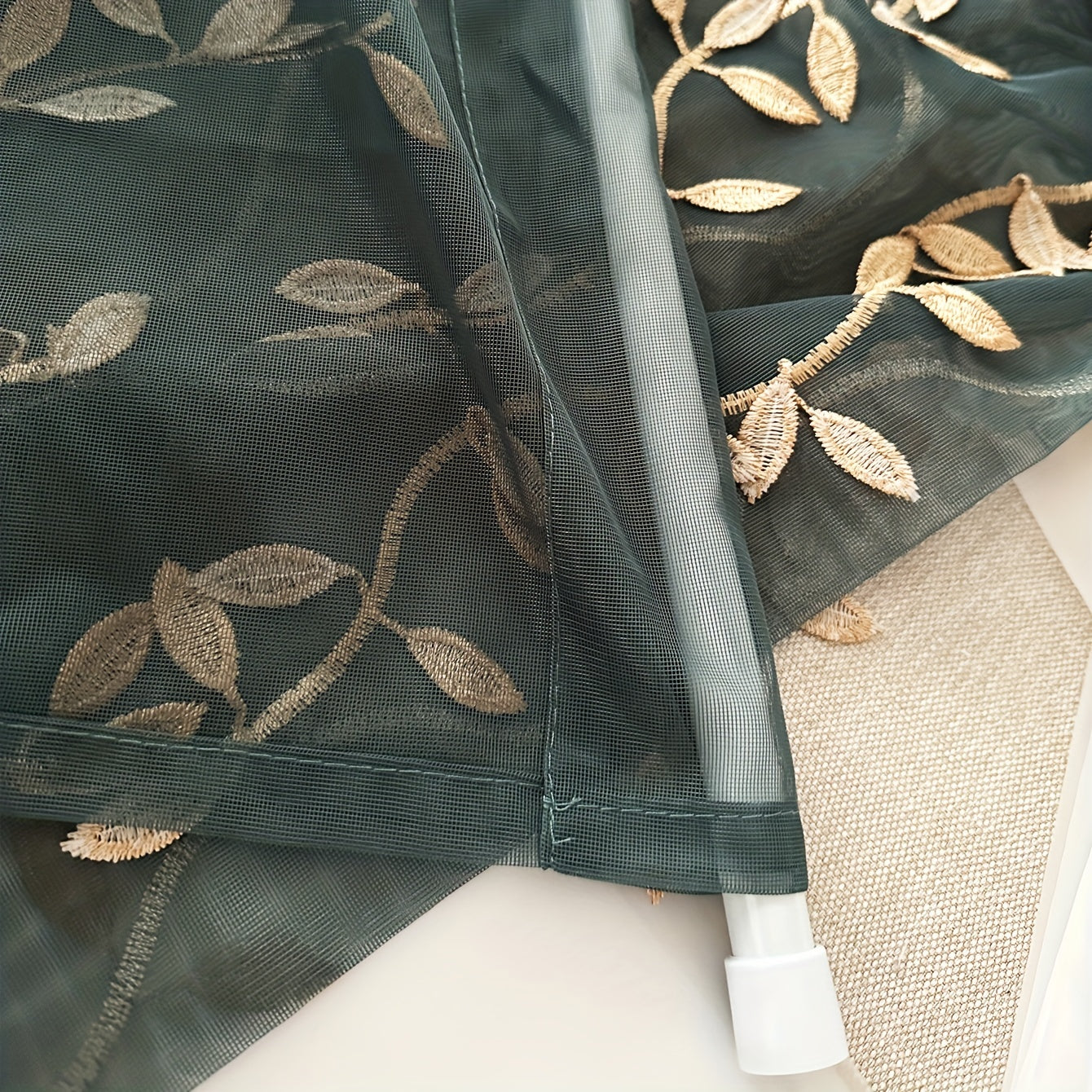 Bohemian Lace Gold Leaf Curtain for Living Room Bedroom Office Window Treatment