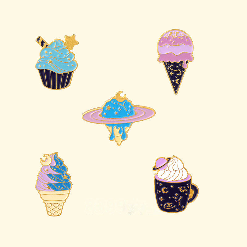 Ice Cream Cone Shape Alloy Brooch Cartoon Jewelry Cute Accessory