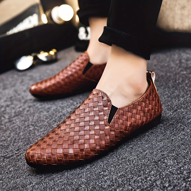 Men's Leather Loafers Slip On Casual Dress Shoes for Men