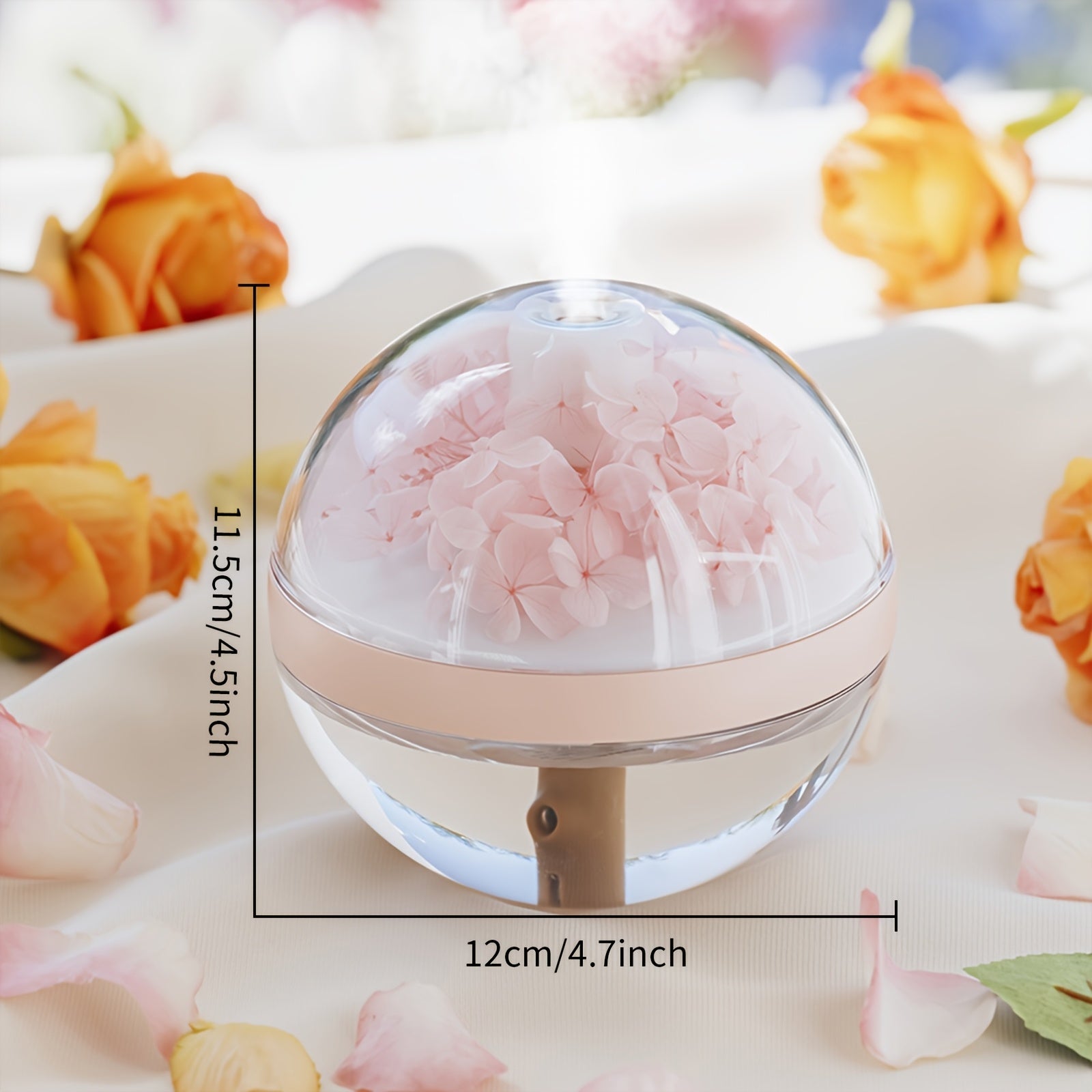 Spherical USB Humidifier with Night Light Fragrance Diffuser for Home