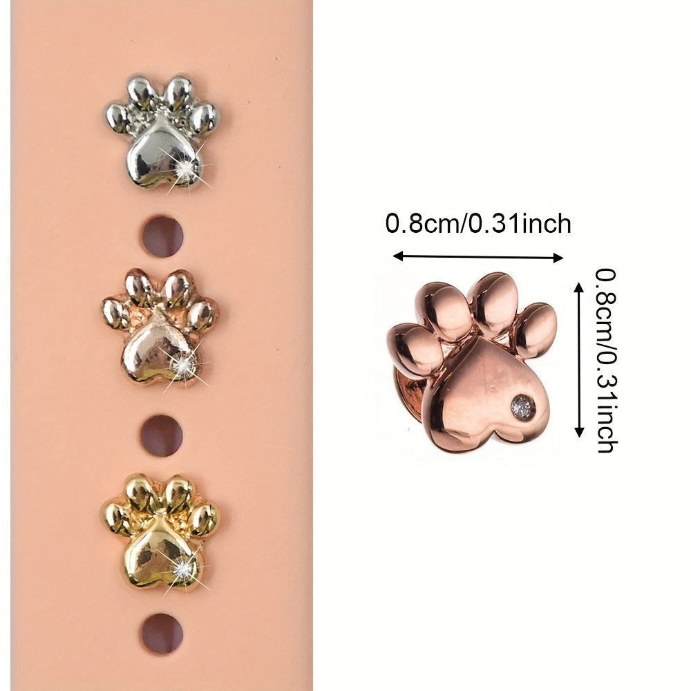 Dog Paw Studs with Turtle and Butterfly Bee Design for Silicone Sports Watch Bands