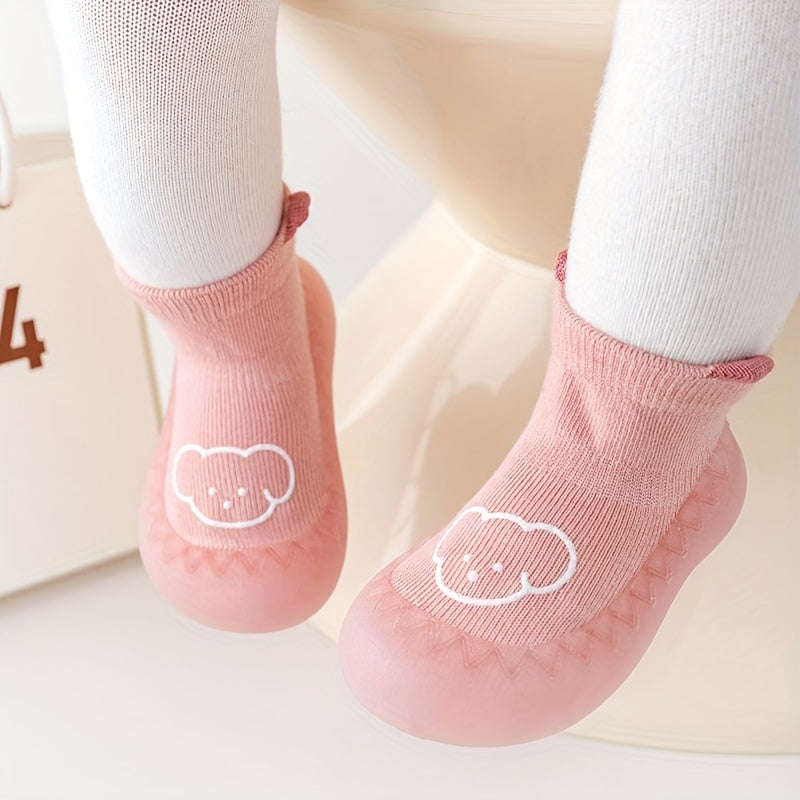 Baby Boys Girls Slip-On Sock Shoes Rubber Sole for Indoor Outdoor Spring Autumn