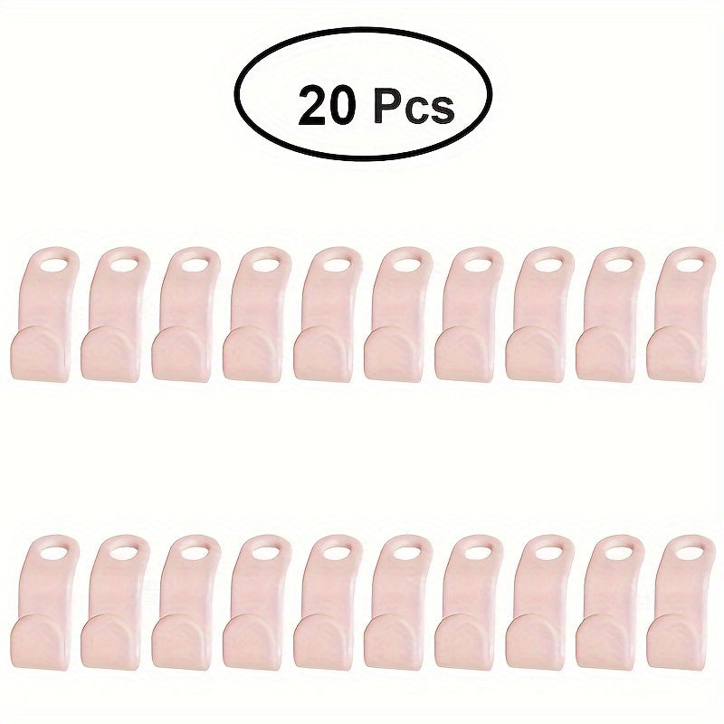 20 piezas de ganchos de pared de plástico apilables para organización del armario, ahorra espacio, perchas para ropa
