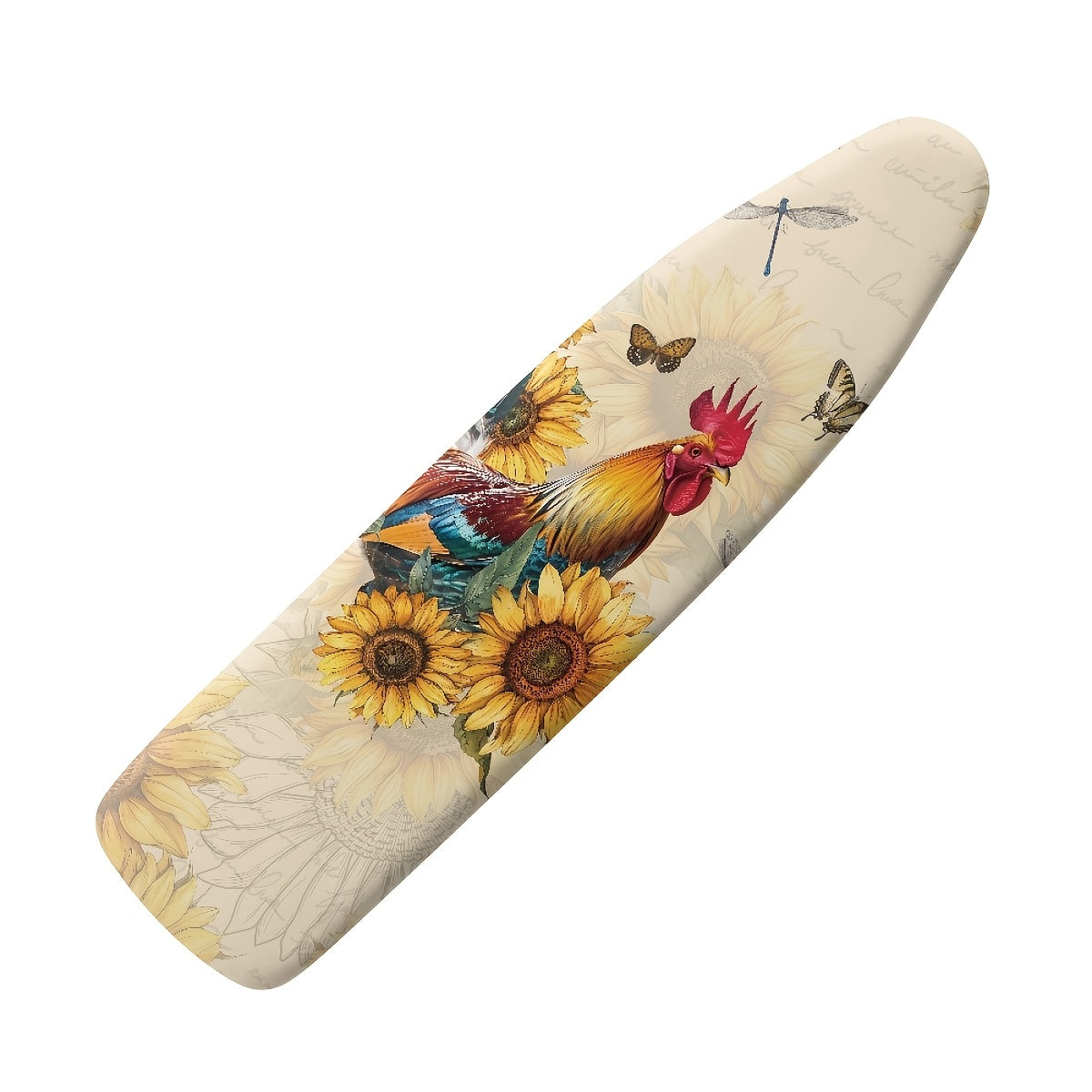 Ironing Board Cover with Rooster and Hen Design Dustproof Non-Stick Stain-Resistant Elastic Edge