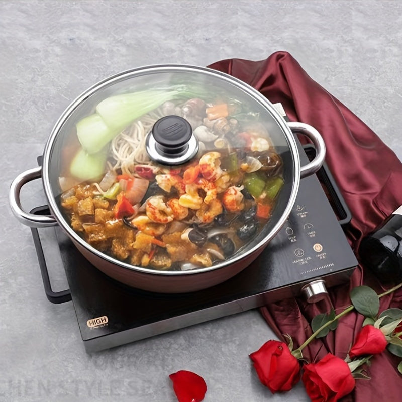 Durable Enameled Cast Iron Soup Pot Non-Stick Coating High Temp Suitable for Home and Commercial Kitchens