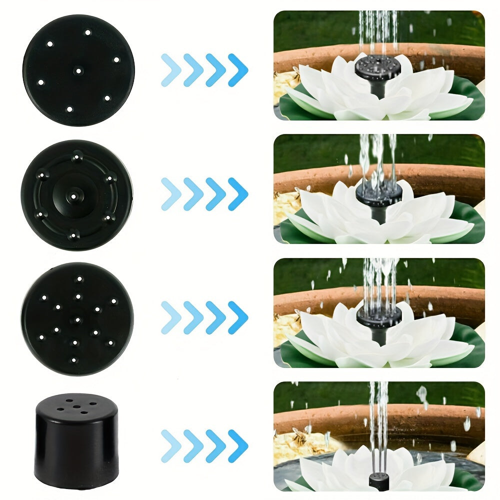 2.5W Solar Fountain Pump Floating Lotus Design for Ponds and Bird Baths