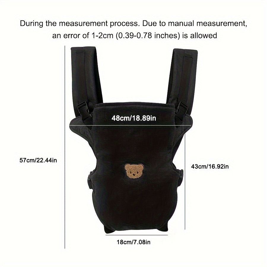 Baby Carrier for Newborns to Toddlers with Head Support Black Grey Polyester Ergonomic Buckle