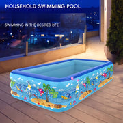 Family Size PVC Paddling Pool with Inflatable Top Ring and Thickened Marine Ball Pit Design