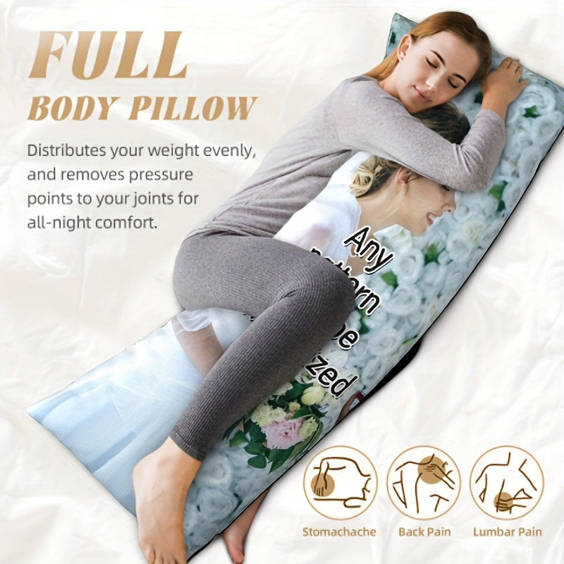 Personalized Long Hug Pillow Cover Body Pillowcase 50.8x137.2 cm Soft Plush Double-Sided Print