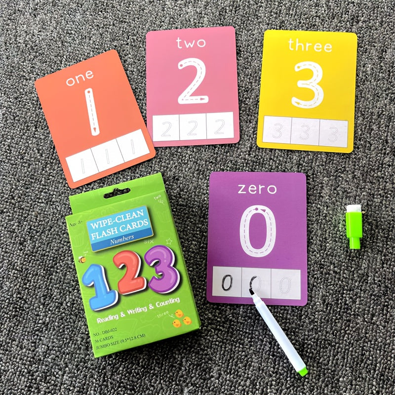 Educational Flash Cards for Kids Erasable Learning Set Numbers Letters Addition Subtraction
