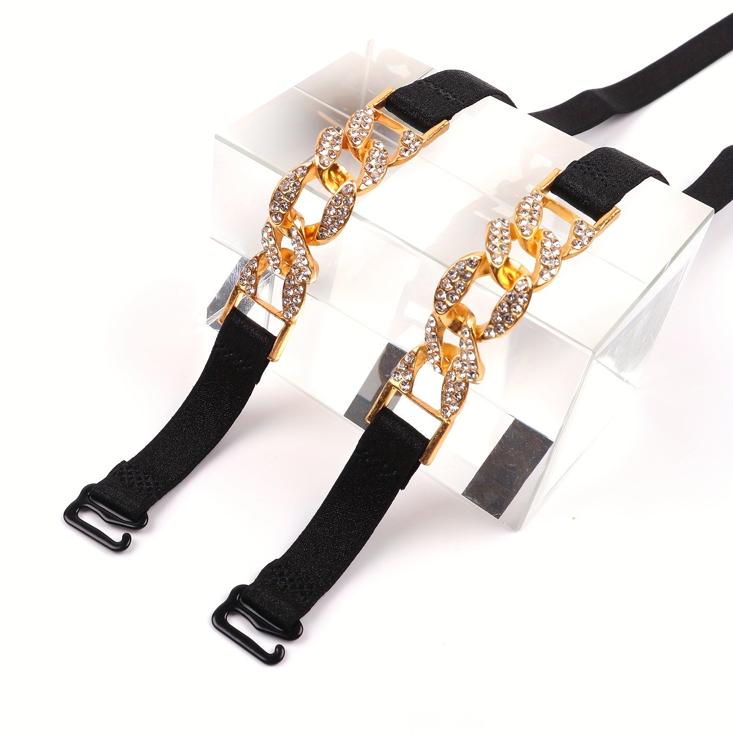 2pcs Rhinestone Adjustable Bra Straps 14 Inch for Off-Shoulder Dresses