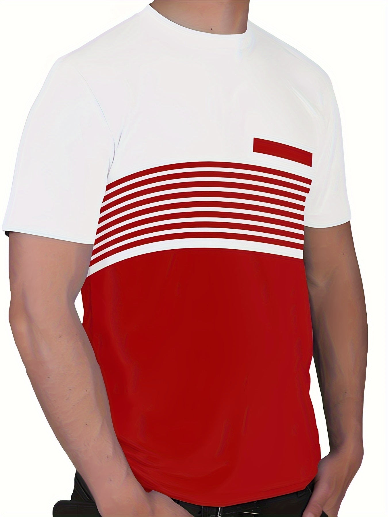 Erkaklar uchun tasviriy printli krujkali futbolka