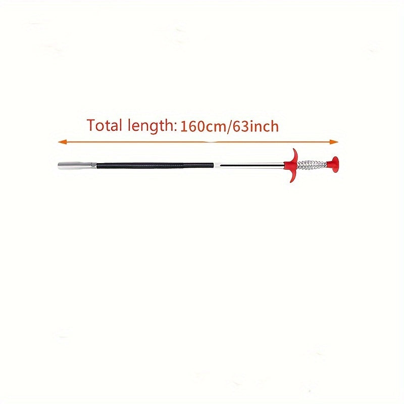 160.02 cm Drain Snake with Claws for Kitchen Sink Sewer Toilet Clog Removal Flexible Tool