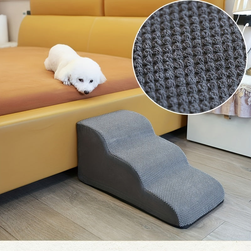 Изогнутый собачий трап для высоких кроватей и диванов, нескользящая моющаяся ткань, для маленьких и средних собак, внутренние ступеньки для домашних животных