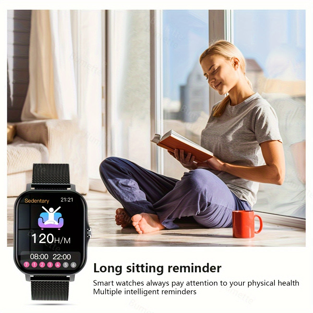 Wireless Smartwatch for Men Women with Sports Modes Call Reminders Message Notifications