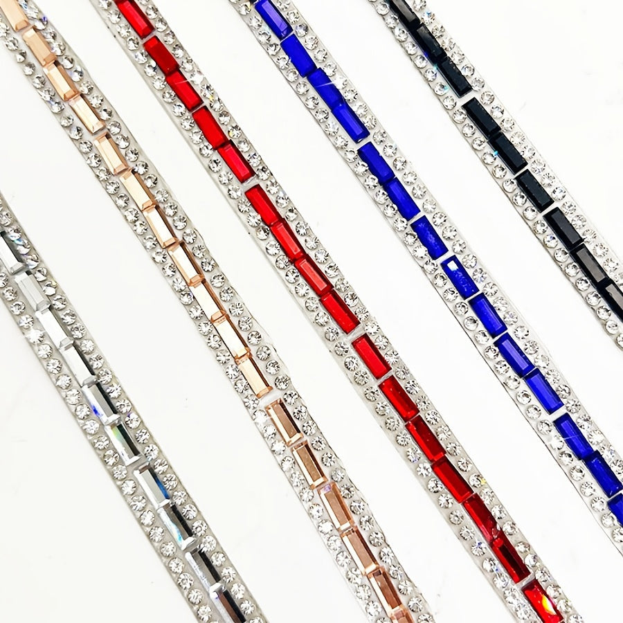 Rhinestone Trim Strip 0.7cm Wide Crystal Ribbon for Fashion Shoes Decor