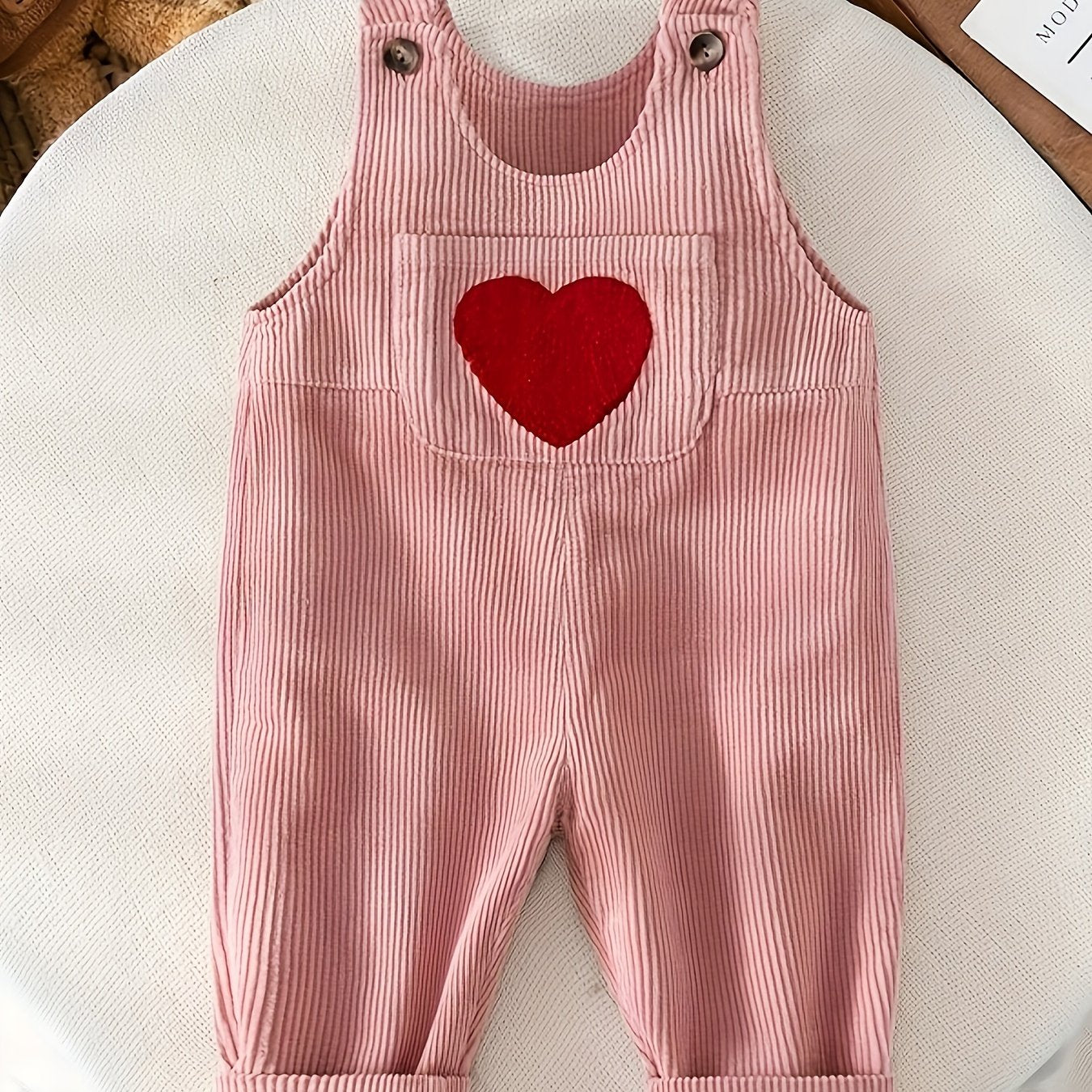 Qizlar uchun qizil kombinezon, yurakli tikuvchali, polyester, kundalik qishki kiyim