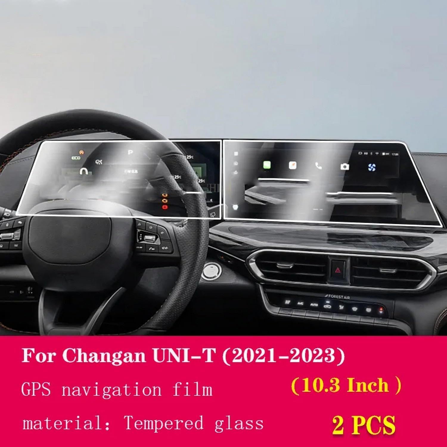 2шт Защитное стекло для автомобильного GPS-экрана, закаленное стекло против царапин для ЖК-дисплеев