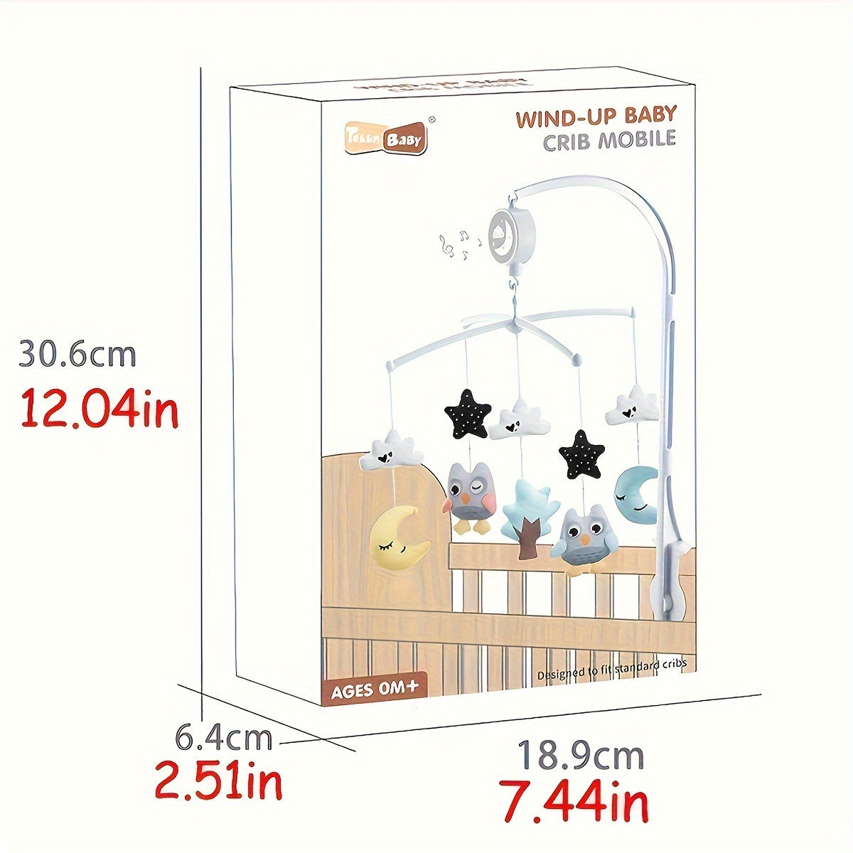 Baby Musical Crib Bells with Manual, Cartoon Bedtop Toys for Babies