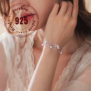 925 Silver Lucky Bead Bracelet for Women Three Lives and Three Worlds Jewelry Gift