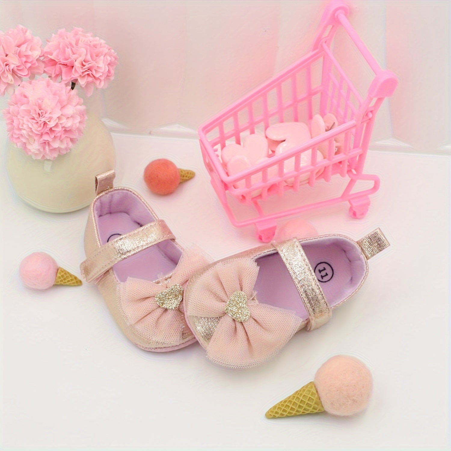 Kichkina qizlar uchun kanvas Mary Jane poyabzal, bog'lamli bog'lam bilan, engil tekis tagli, bahor va kuz uchun