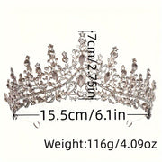 3 ta kumush kristalli to'y zargarlik buyumlari, taqilgan taqinchoqlar, taqinchoqlar, tiara, soch aksessuarlari to'plami