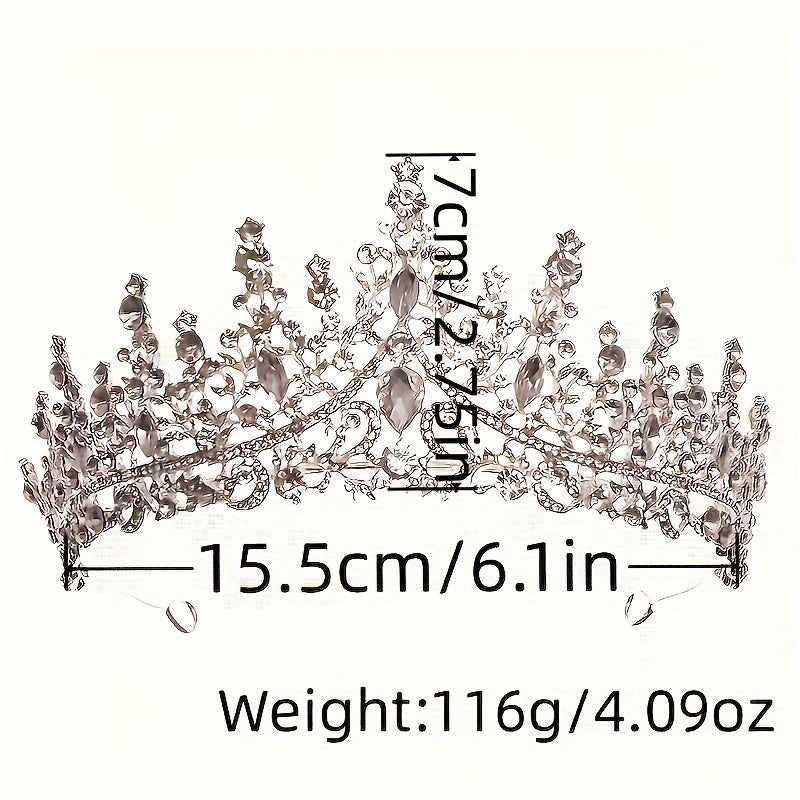 3 ta kumush kristalli to'y zargarlik buyumlari, taqilgan taqinchoqlar, taqinchoqlar, tiara, soch aksessuarlari to'plami