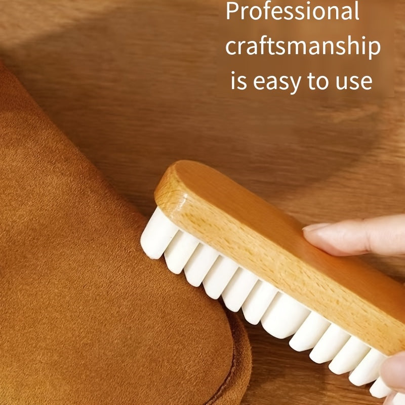 Unisex Suede Shoe Brush with Raw Rubber Edge for Dirt and Nap Removal