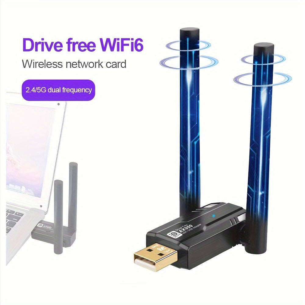 WiFi 6 USB Adapter Dual Band 900Mbps Wireless Network Card for Mac Windows