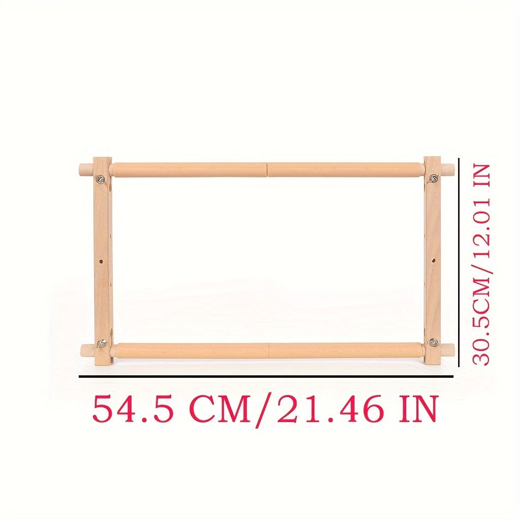 Portable Beech Wood Embroidery Stand with Detachable Cross Stitch Frame 54.51cm for Home Sewing