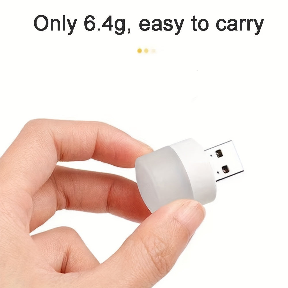 Luz nocturna USB 1/5/10 paquete de lámpara de lectura LED blanca para ordenador y dispositivos móviles