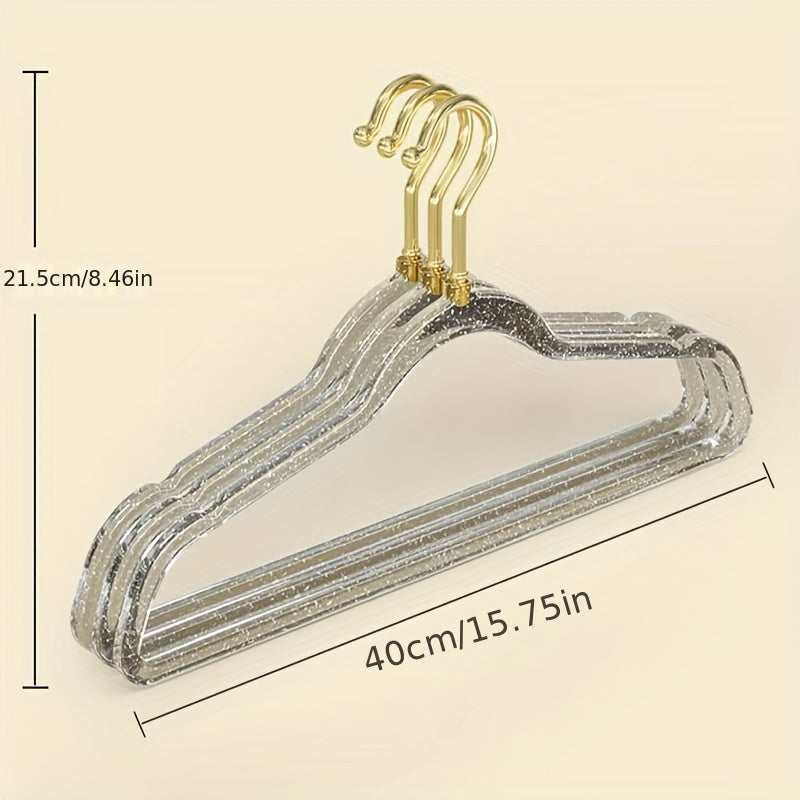 Percha de ropa con purpurina clara antideslizante, estante de almacenamiento engrosado y sin abultamientos para dormitorio o hogar