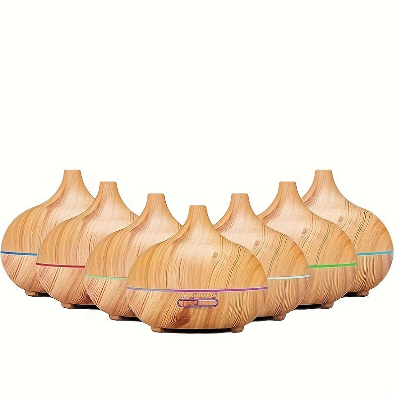 Large Capacity Soundwave Aromatherapy Diffuser with Realistic Wood Grain Design USB Powered