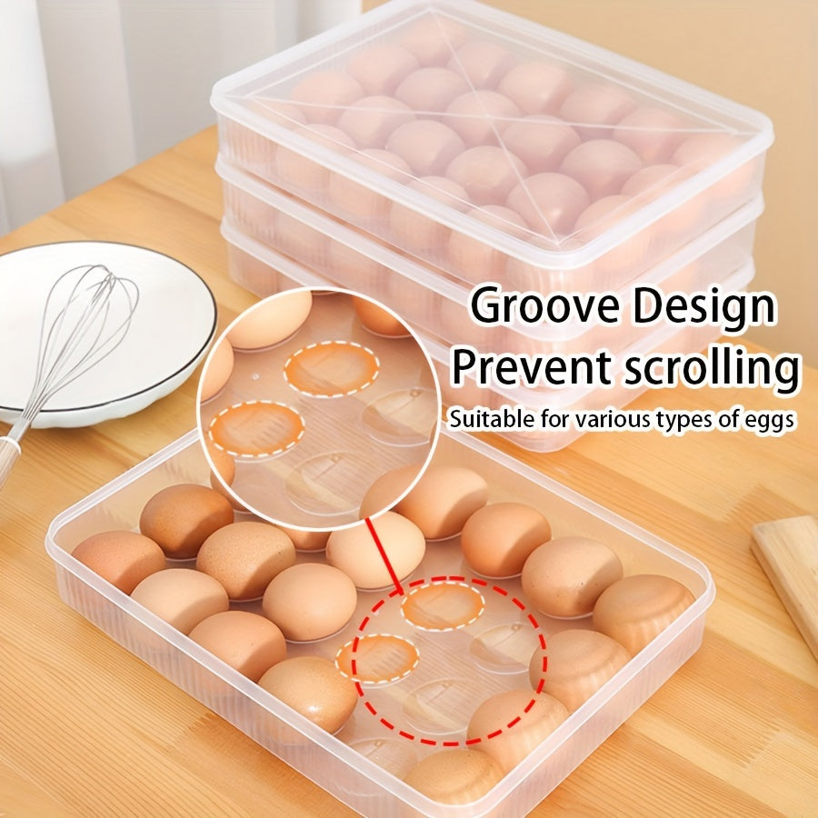 Contenedor de almacenamiento de huevos para 24 huevos apilable, material PP transparente, refrigerador, cocina, aves de corral